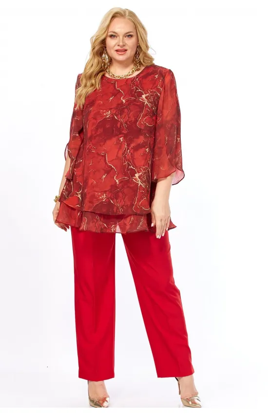 Костюм Элль-стиль 2213.16 красный мрамор