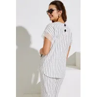 Костюм Lissana 3990 белый+черная полоска