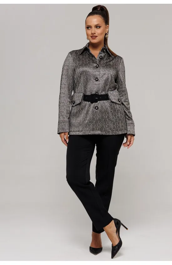 Костюм Галеан Cтиль 827 черный с серыми кольцами