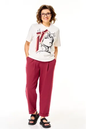 Костюм Michel Chic 1458 марсала + белый