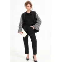 Костюм NikVa 950-2 чёрный+серая клетка