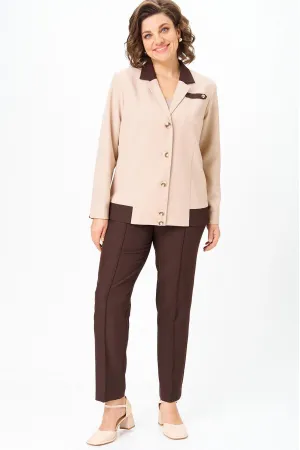 Костюм Vilena fashion 1144 беж+шоколад