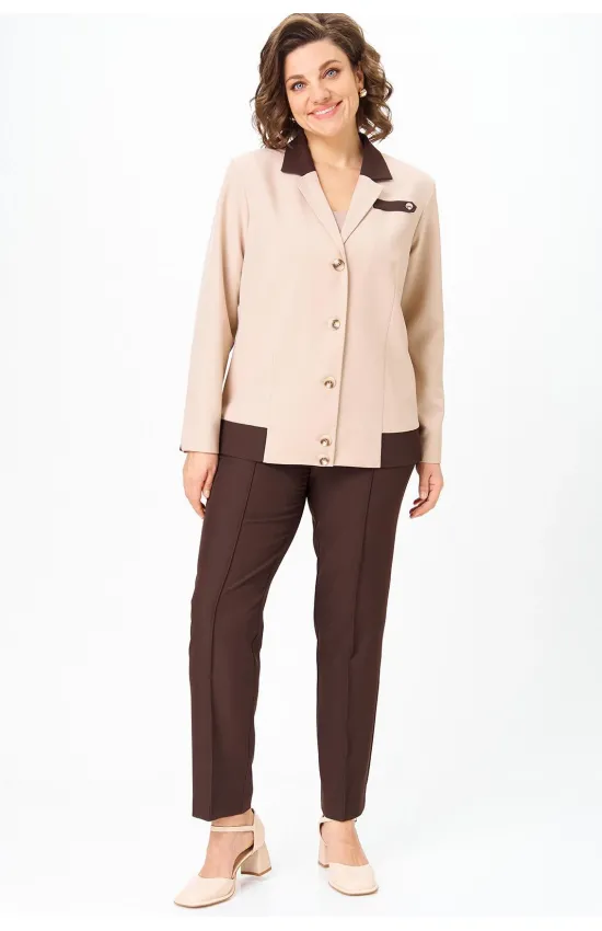 Костюм Vilena fashion 1144 беж+шоколад