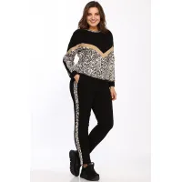 Костюм Lady Style Classic 1753/1 Черный с бежевым Леопард