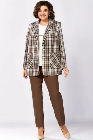 Костюм Милора-стиль 1198/1 шоколад + розовый