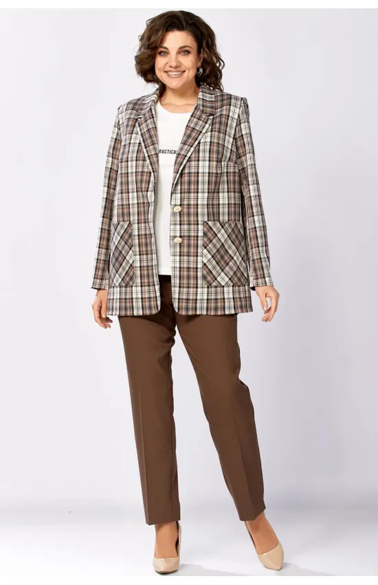 Костюм Милора-стиль 1198/1 шоколад + розовый