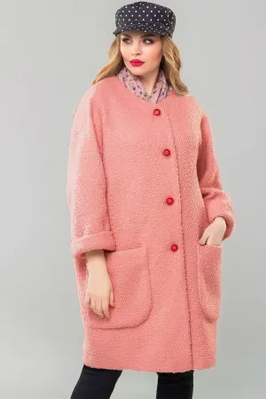 Стильное женское пальто ML-2019 лосось