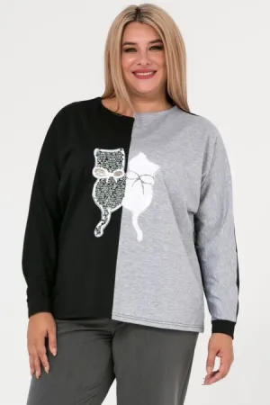 Стильный женский джемпер Люкс-1046 черный