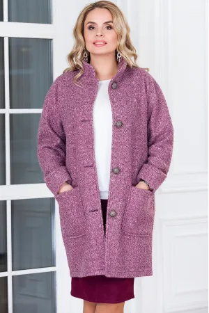 Красивое женское пальто LAVI-Пальто Мариса темно-розовый /меланж