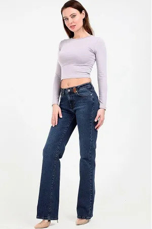 Лаконичные женские джинсы 218001 50 размера F5-749489-Н