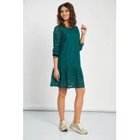 Модное платье с воланом 44 размера J-559-3-Н