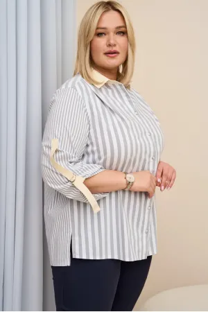 Женская блузка в полоску Инти-Блуза Рислинг Серый