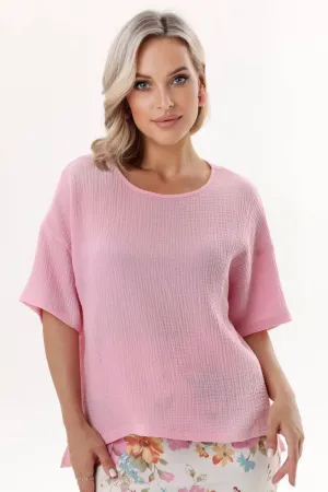 Блузка свободная розового цвета Rise-4283/05