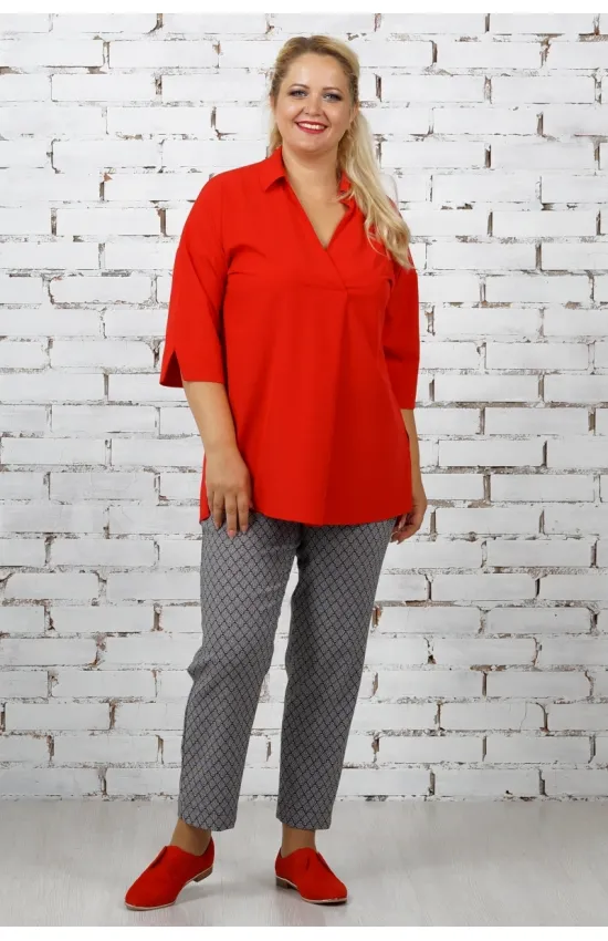 Однотонная яркая блузка МЛ-Р-184-2