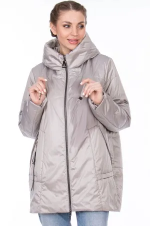 Женская куртка на молнии Дили-Visdeer 909 (Светло-серый J08)