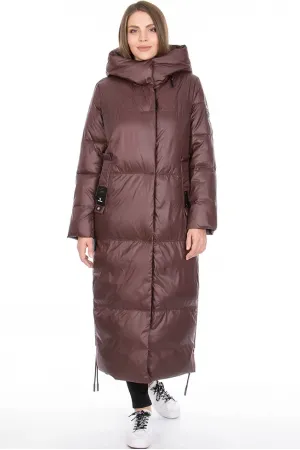Длинное женское пальто Дили-Black Leopard ZW 2208-2C (Шоколад 75)