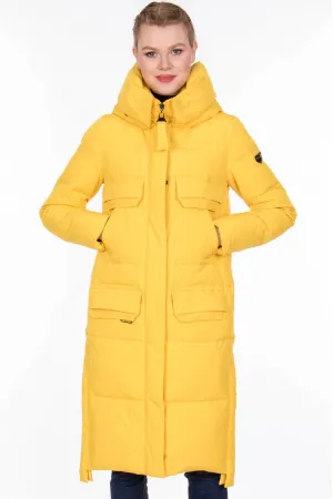 Жёлтое пальто с карманами Дили-Visdeer 3188 (Желтый FQ27)