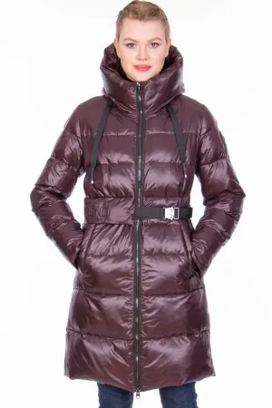 Женское пальто с карманами Дили-Clasna JW 21 D-006 CW (Сливовый 806)