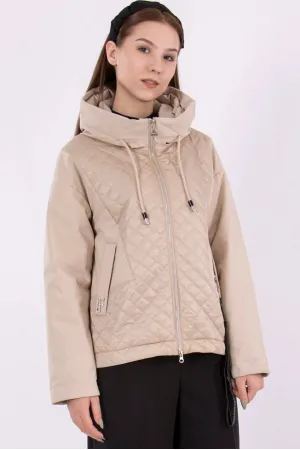 Женская куртка светло-бежевого цвета Дили-Visdeer 903 (Светло-бежевый М33)