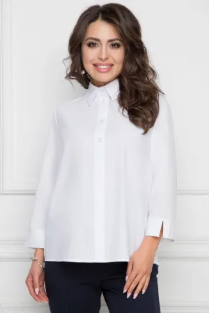 Белая рубашка со свободным рукавом Bellovera-12Б0485