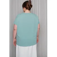 Джемпер с короткими рукавами фисташкового цвета JБ-НБ453-96