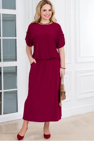 Длинная юбка бордового цвета LAVI-Соло бордовый