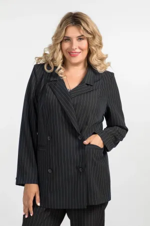 Стильный удлинённый жакет Люкс-971 черный