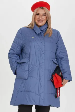 Стильное женское пальто 54 размера Люкс-1170 голубой-Н