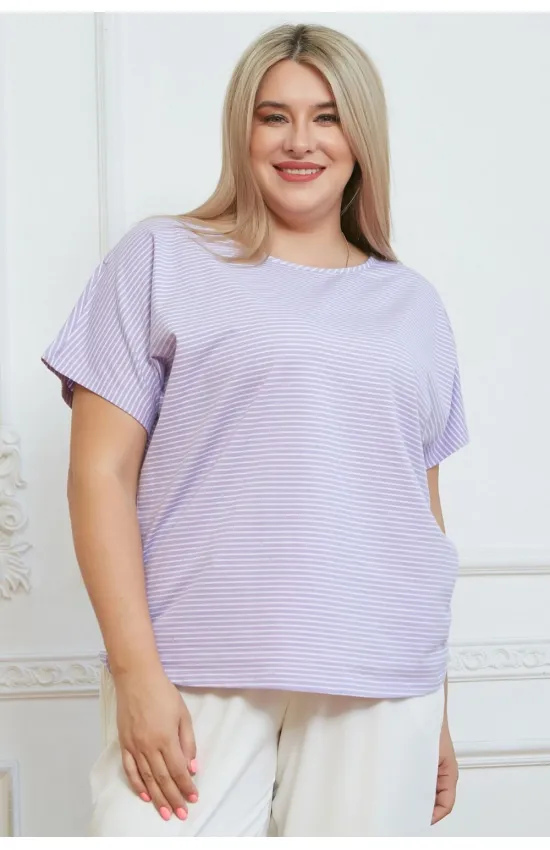 Удобная женская футболка Люкс-1323 сиреневый