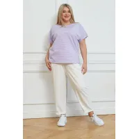 Удобная женская футболка Люкс-1323 сиреневый
