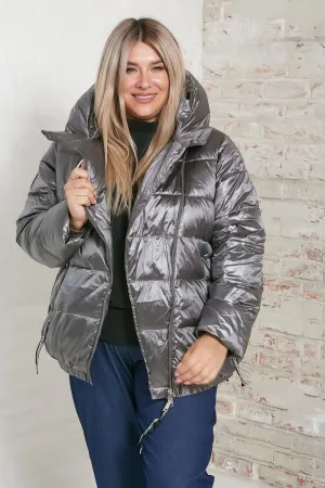 Модная женская куртка Люкс-764 серый